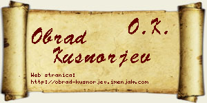 Obrad Kušnorjev vizit kartica